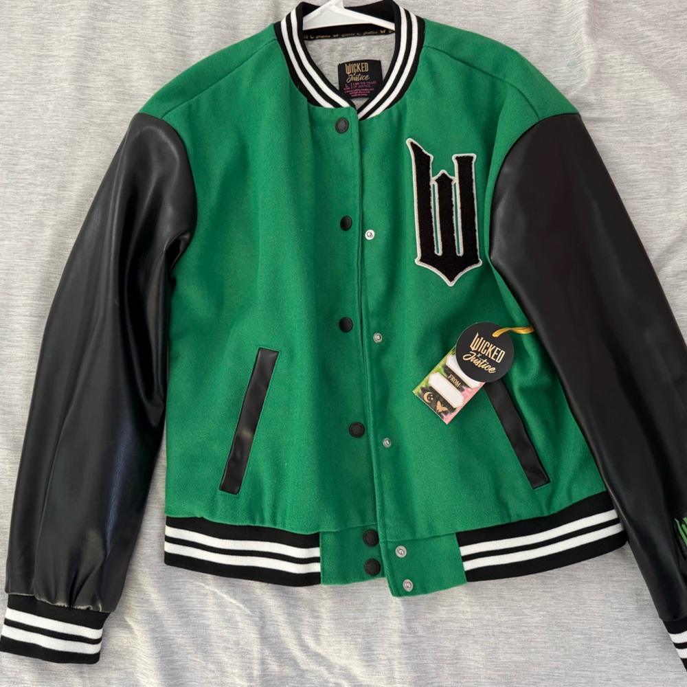 New! Wicked Green and Black Varsity Jacket